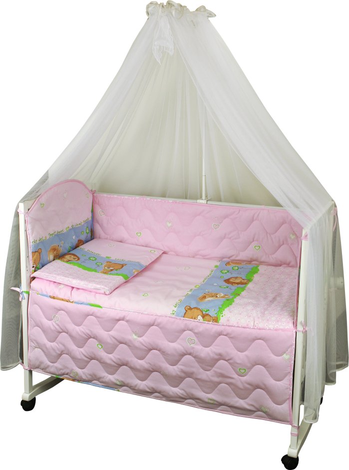 Комплект постельного белья Руно Радуга 60х120 см 7шт Детский Розовый ежик (960У_(Рожевий) їжачок)