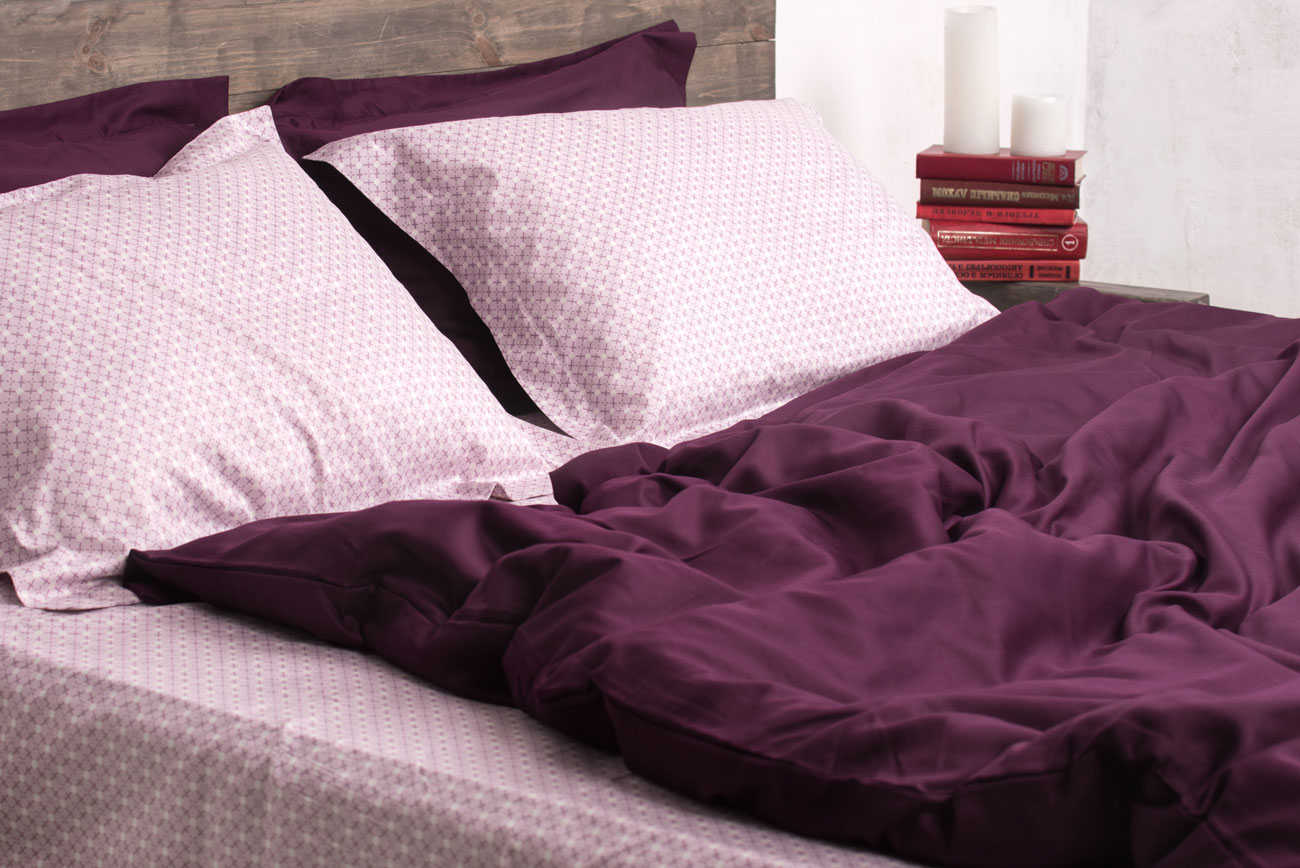 Постельное белье Owl Burgundy 200х220 евро (SK00-0221/0409)