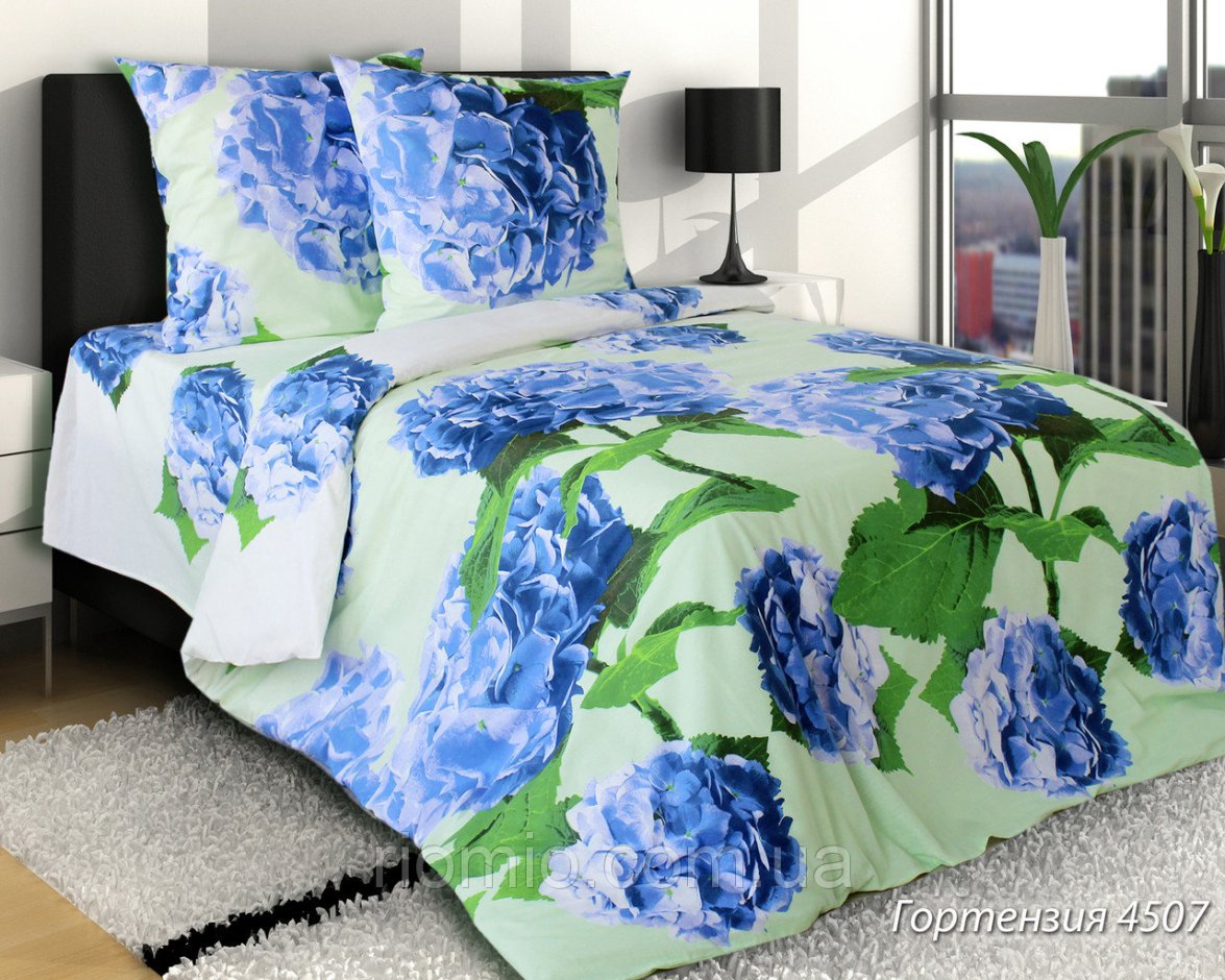 Комплект постельного белья Руно Гортензия 220х240 см 5шт Семейный Салатовый (6.114Б_4507 Гортензія)