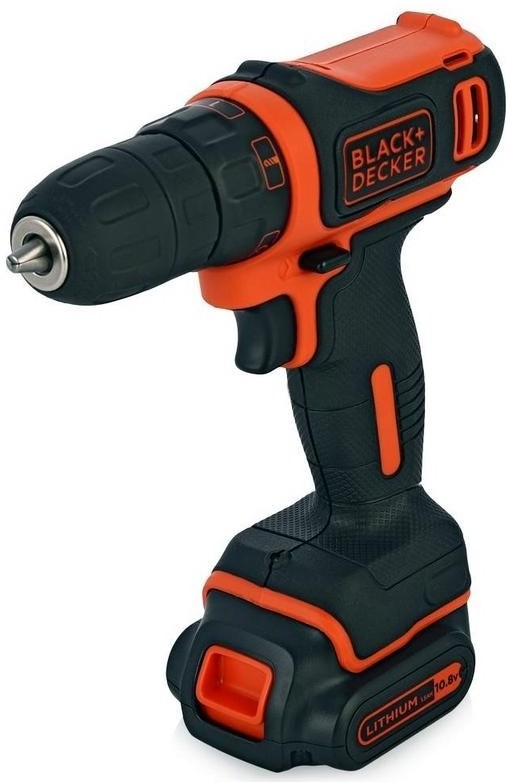 Шуруповерт дрель аккумуляторный B & D Li-ion 10.8 В, 1.5 Ач, 250 Вт, 550 об/мин, 26 Нм (BDCDD12B-XK)