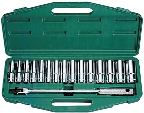 Набор головок глубоких Hans 1/2" 16 шт 10,11,12,13,14,15,16,17,18,19,20,21,22,23,24 (4615M)