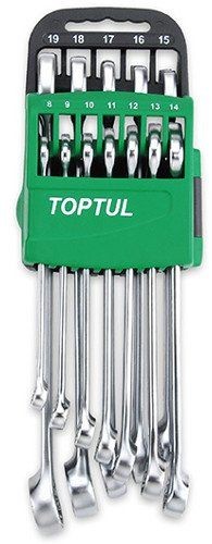 Набор ключей с трещоткой реверсивных Toptul 8-19 мм 10 шт (GSAQ1001)