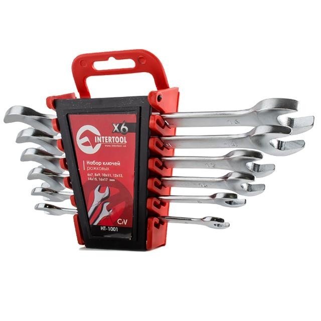 Набор рожковых ключей Intertool 6шт 6-17мм CrV (HT-1001)