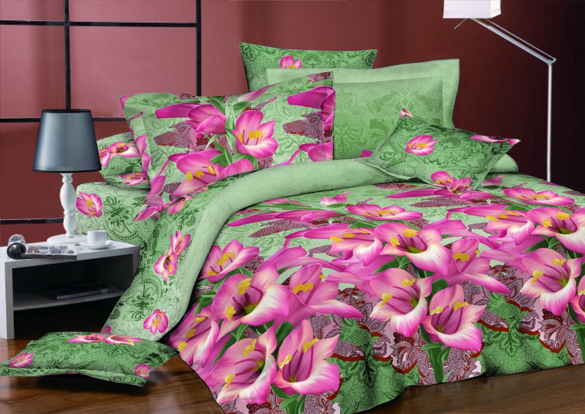 Комплект постельного белья Руно 200х220 см 4шт Двуспальный Зеленый (655.137К_S-1414A+B)