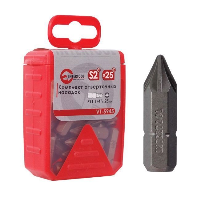 Комплект отверточных бит Intertool PZ1 1/4"*25мм 25шт (VT-5945)
