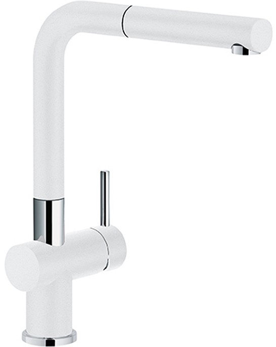 Кухонный смеситель Franke Active Plus Doc с выносным шлангом фрагранит белый (115.0373.888)