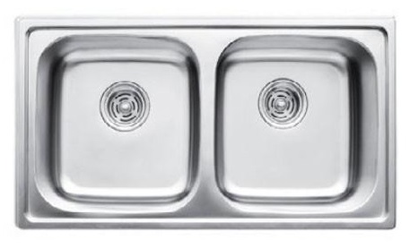 Мойка для кухни Haiba 78x43 Double Decor декорированная (HB0567)