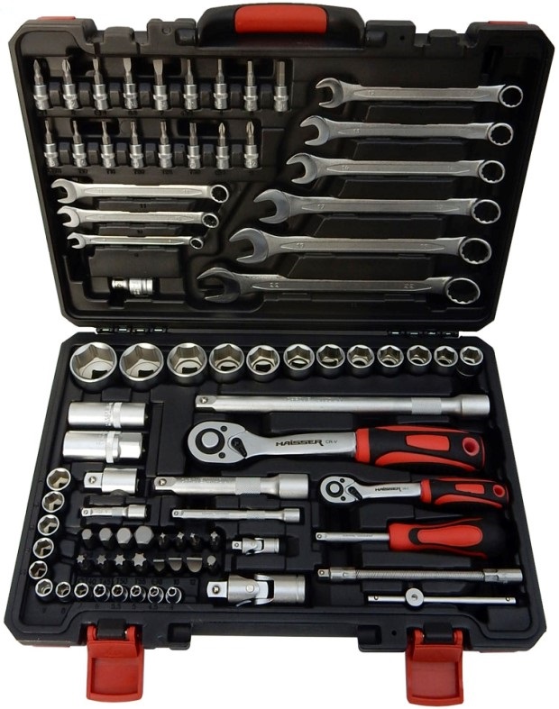 Набор инструмента Haisser 1/4" 1/2" 82 предмета CrV (75589)