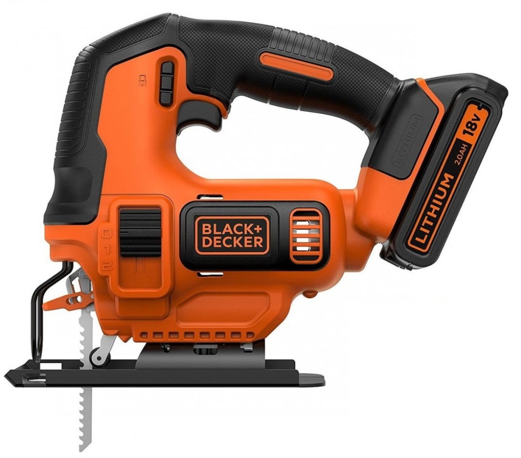 Лобзик аккумуляторный B & D Li-Ion 18 В, 1.5 Ач, глубина пропила 55 мм, ход 19 мм (BDCJS18-QW)