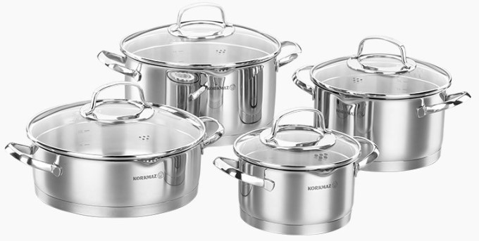 Набор посуды Korkmaz Steama 8 предметов A1999