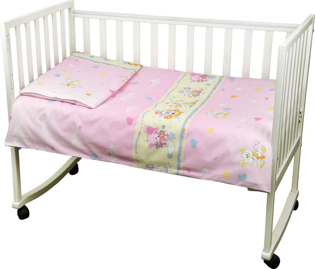 Комплект постельного белья Руно Младенец 60х120 см 3шт Детский Розовый мышка с сыром (932.02_(Рожеви