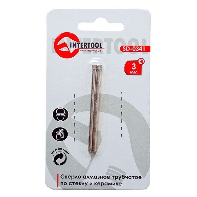 Коронка трубчатая Intertool по стеклу и керамике 3мм (SD-0341)