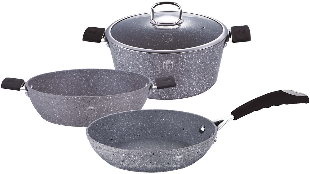Набор посуды Berlinger Haus Gray Stone Touch Line 3 предмета (BH-1184)