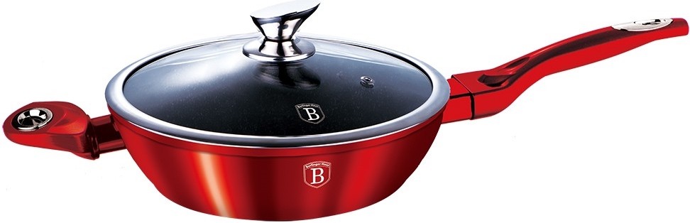 Сковорода-сотейник с крышкой Berlinger Haus Burgundy Metallic Line 32 см BH-1261