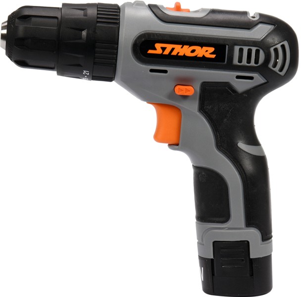 Шуруповерт дрель с ударом STHOR 12В, Li-ion 1.5 Ач, КМ-24 Nm, патрон 10 мм DW (78110)
