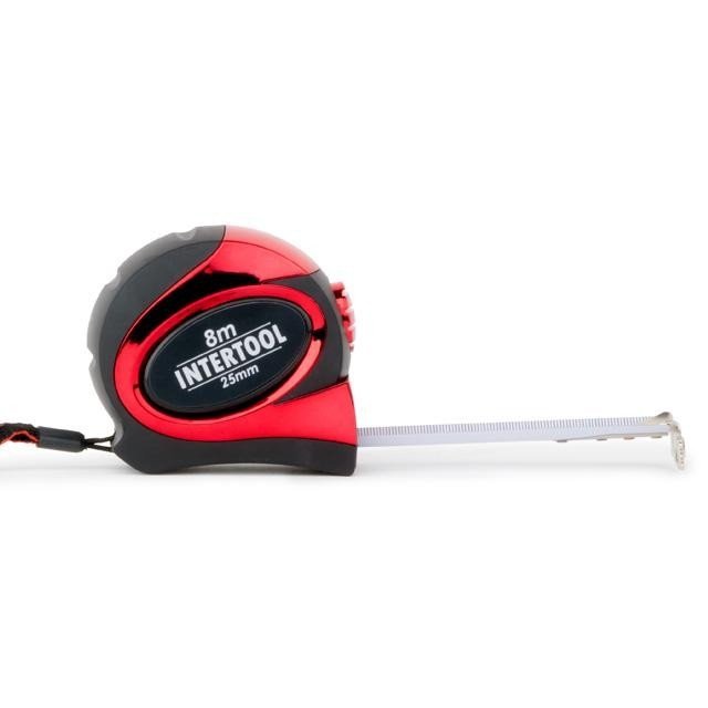 Рулетка Intertool 8м*25мм с автостопом, магнит (MT-0808)