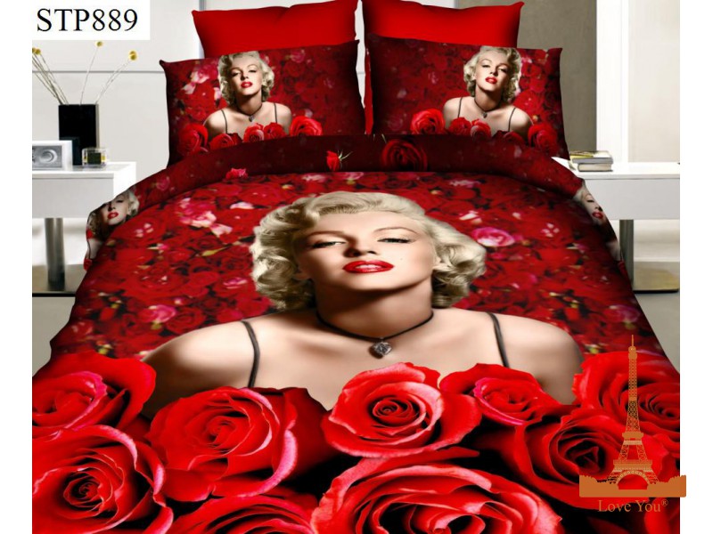Комплект постельного белья Love you Монро 160х240 см 4шт Полуторный Красный (stp 889)