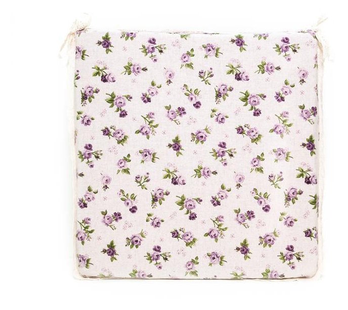 Подушка для стула Прованс Lilac Rose 40x40 см Фиолетовый цветок с мережкой (.003699)