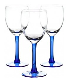 Набор бокалов для вина Libbey Clarity 190 мл  синие 3 шт (31-225-054)