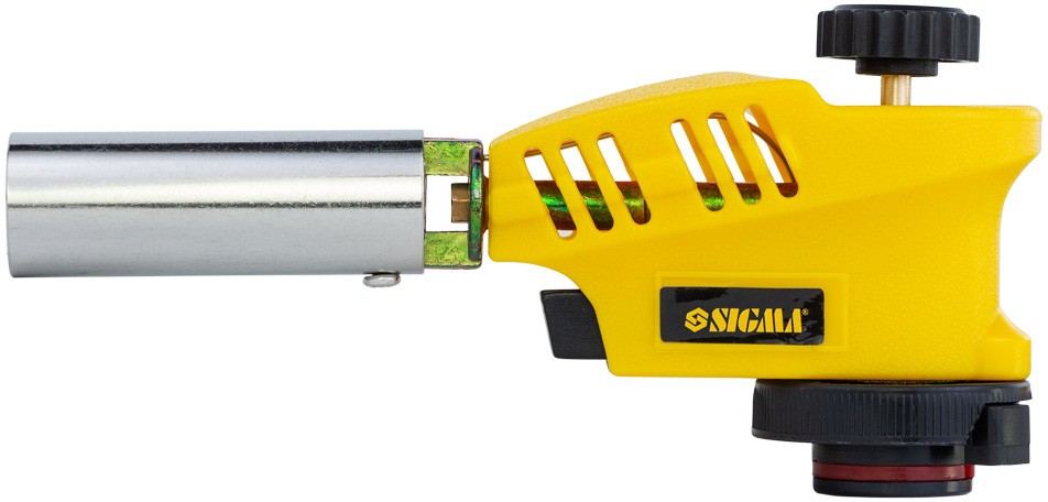 Горелка газовая с регулировкой пламени сверху и пьезоподжигом D20мм 153мм Sigma (2901431)