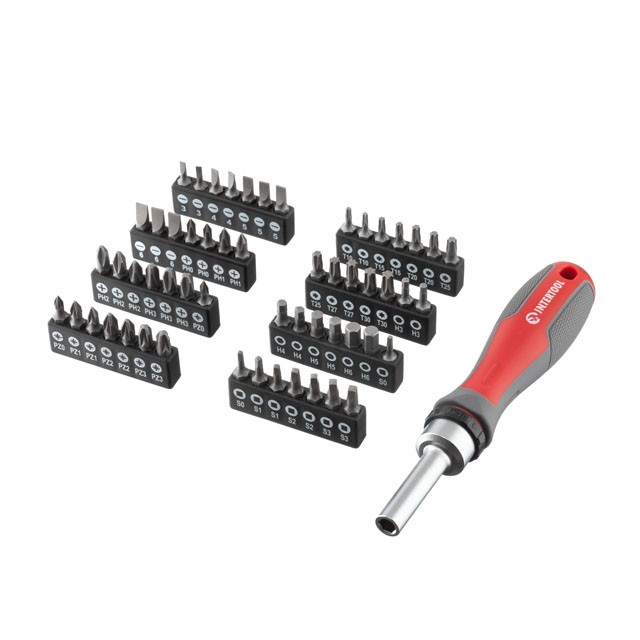 Отвертка реверсионная с комплектом насадок 57 ед Intertool (VT-3361)