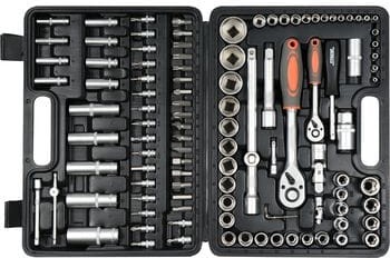 Набор головок торцевых, насадок Sthor 1/2" с инструментами 108 шт (58685)