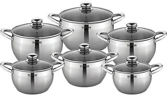 Набор кастрюль Maxmark 12 предметов (MK-APP7512B)