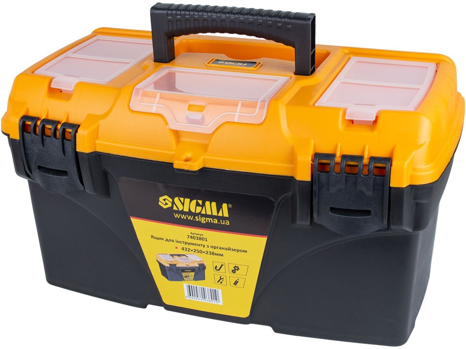 Ящик для инструмента Sigma с органайзером 432×250×238 мм (7403801)