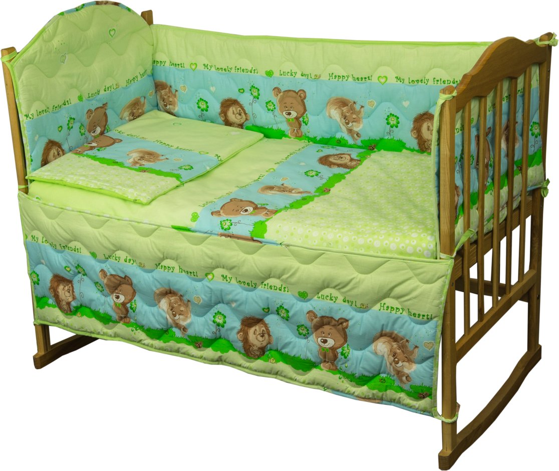 Комплект постельного белья Руно 60х120 см 4шт Детский Салатовый с ежиком (977У_(Салатовий) їжачок)