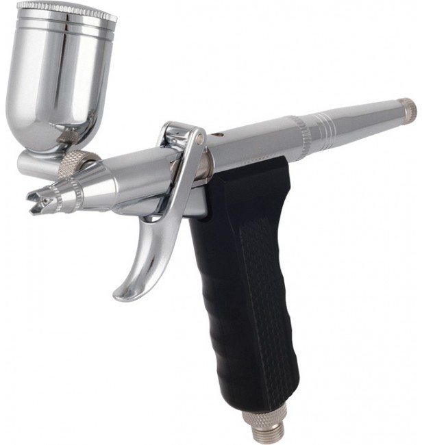 Аэрограф профессиональный пистолетного типа Miol 0.3 мм два бачка PREMIUM (80-898)