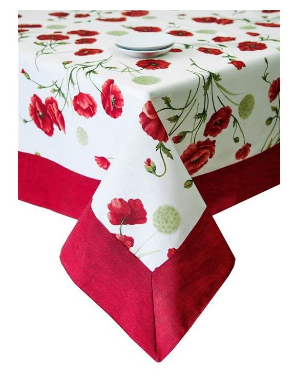 Скатерть Прованс Living Маки с кантом 140х140 см (.001067)
