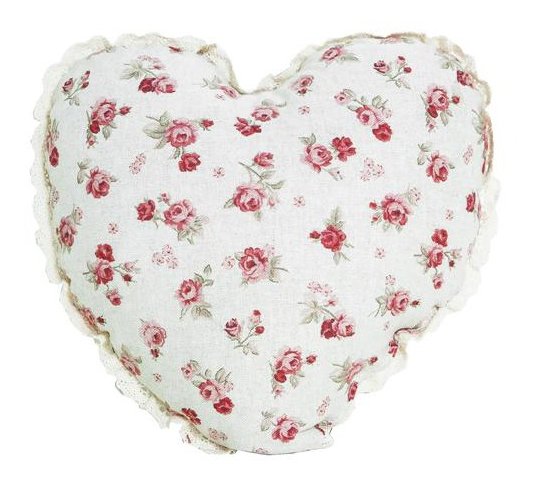 Подушка декоративная Прованс Сердце Red Rose 28х28 см Красный цветок с мережкой (.003705)