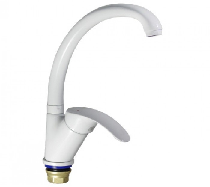 Смеситель для кухни Haiba Mars 777 на гайке WHITE (HB0275)