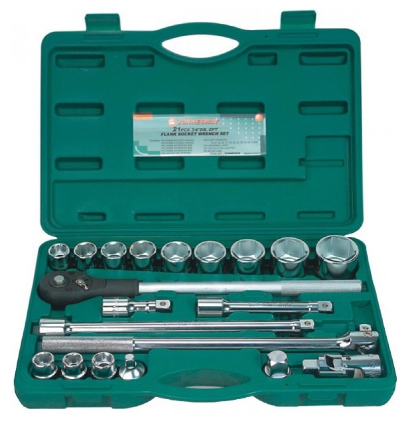 Набор торцевых головок Jonnesway 3/4" DR шестигранных 21 шт (S04H6121S)