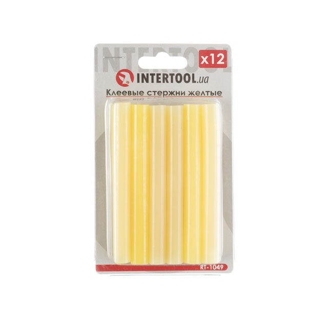 Комплект клеевых стержней Intertool желтых 11.2мм*100мм, 12шт (RT-1049)