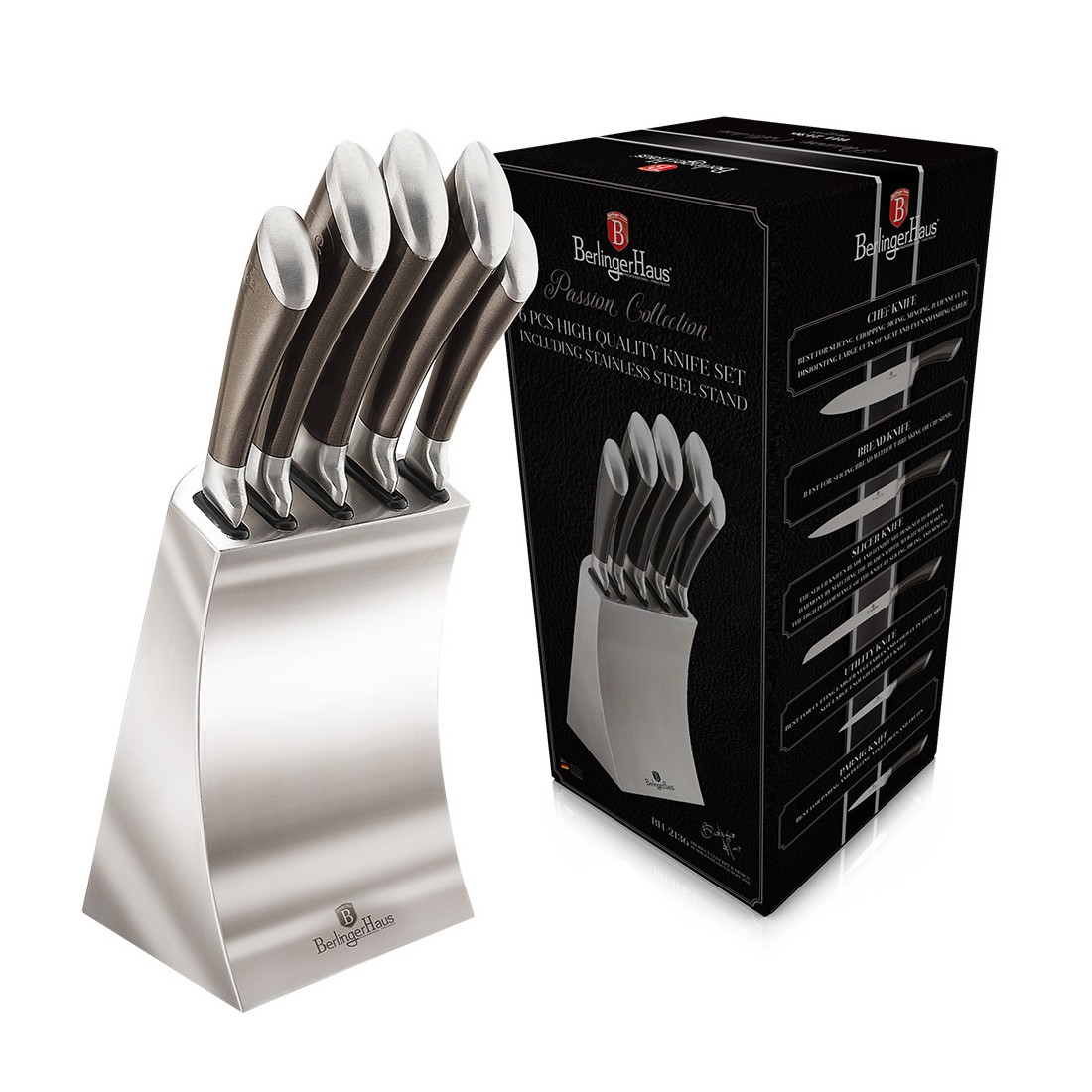 Набор ножей Berlinger Haus Carbon Metallic Line 6 предметов (BH-2136)