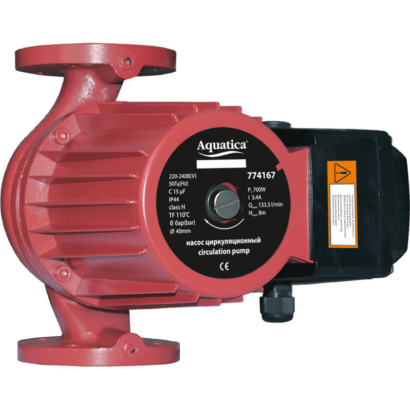 Насос циркуляционный Aquatica 1.3кВт Hmax 12.3м Qmax 550л/мин DN65 300мм (774169)