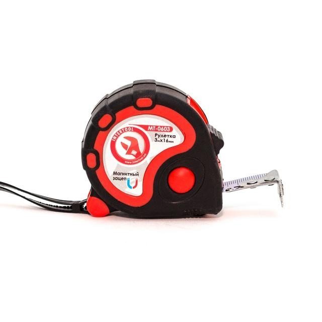 Рулетка Intertool стальная с фиксатором 3м*16мм (MT-0603)