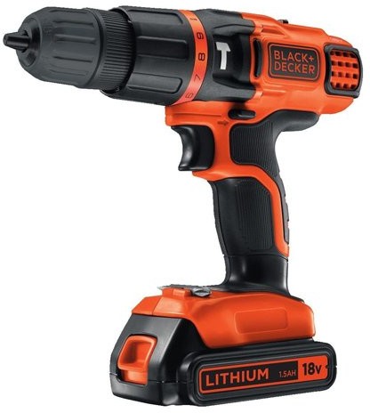 Шуруповерт дрель аккумуляторный B & D Li-ion 10.8 В, 1.5 Ач, 250 Вт, 550 об/мин, 26 Нм (BDCDD12-QW)