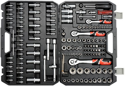 Набор головок торцевых Yato 1/2", 3/8", 1/4" с инструментами 173 шт (YT-38931)