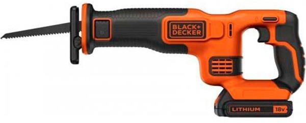 Сабельная пила аккумуляторная B & D Li-Ion 18 В 1.5 Ач длина полотна 15 см 6TPI ход 22мм (BDCR18-QW)