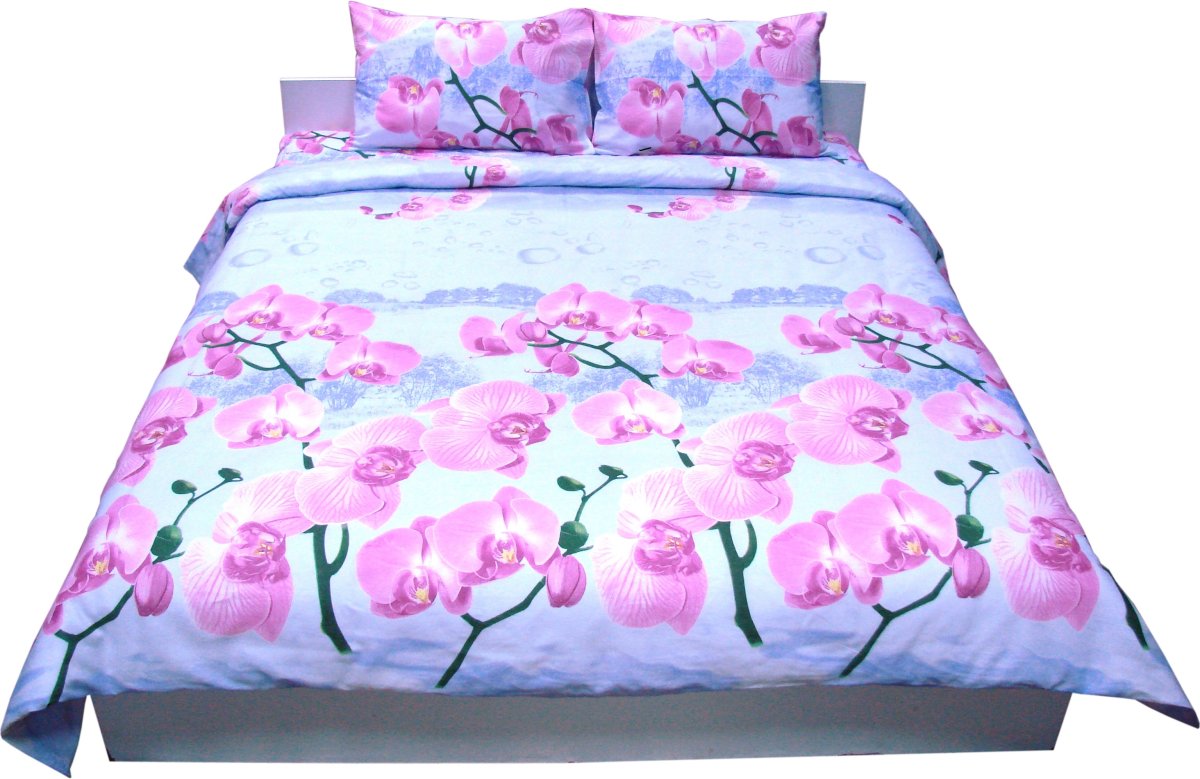 Комплект постельного белья Руно Орхидея 220х240 см 4шт Евро Фиолетовый (845.114БК_4560 01 Орхідея)