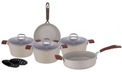 Набор посуды Berlinger Haus Beige Stone Touch Line 10 предметов (BH-1168)