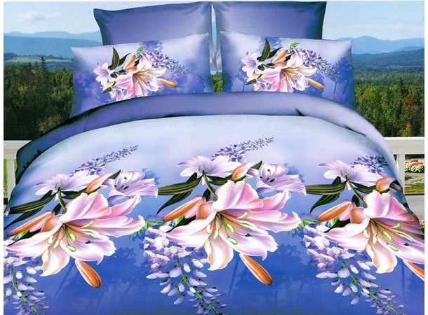 Постельное белье Leleka-Textile Полисатин 200х220 Синие Евро