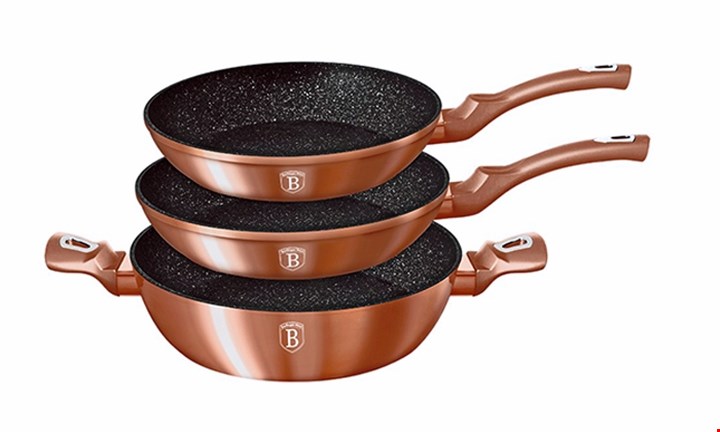 Набор сковород Berlinger Haus Rosegold Metallic Line 3 предметов (BH-1280N)