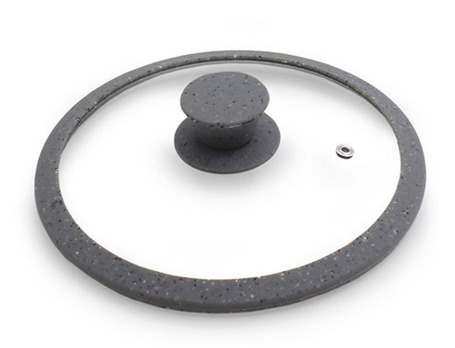 Крышка Fissman ARCADES 24 см с мраморным силиконовым ободком/жаропрочное стекло (GL-9986.24)