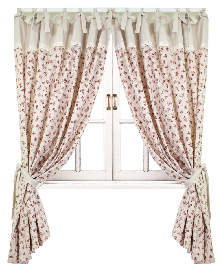 Штора Прованс Red Rose 140х250 см 2шт Красная роза с мережкой (.007769)