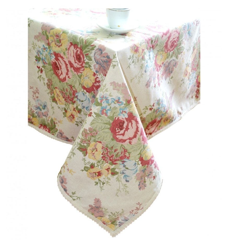 Скатерть Прованс Gobelin с кружевом круглая D-200 см (.003767)