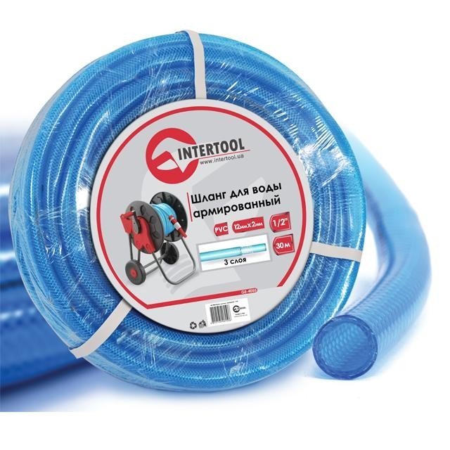 Шланг Intertool для воды 3-х слойный 1/2", 30м, армированный PVC (GE-4055)