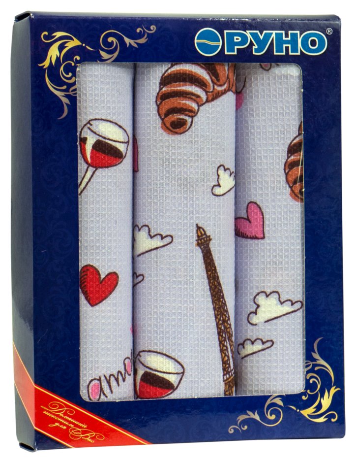 Набор вафельных полотенец Руно 45x80 см 3 шт (707Т_Париж)